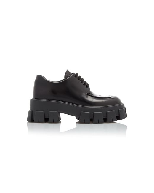 Prada Black Platform Lace-up Shoes