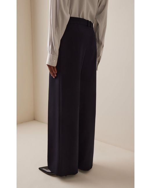 The Row Blue Dender Wool Pants