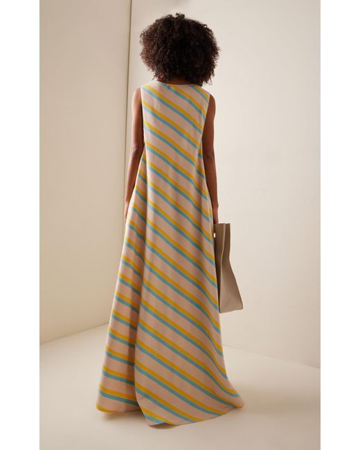 Marrakshi Life Metallic Exclusive Striped Cotton Maxi Dress