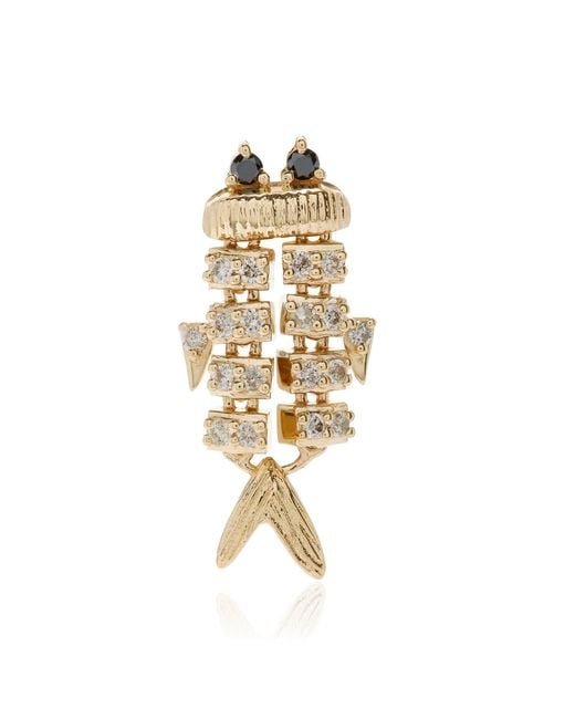 Yvonne Léon Metallic Superfish Diamond Single Earring