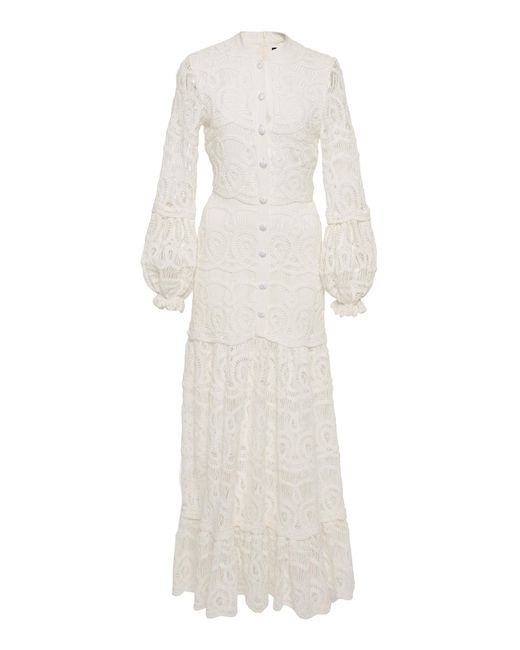 Alexis White Eudora Cotton Lace Maxi Dress