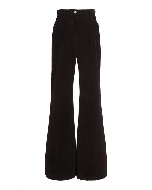 Ferragamo Black Sport Cotton-Blend Flared Pants
