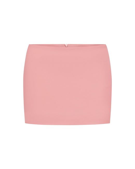 Alex Perry Pink Low-Rise Leather Mini Skirt