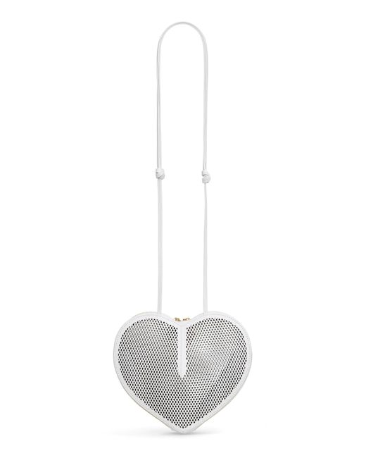 Alaïa White Le Coeur Fishnet Leather Crossbody Bag