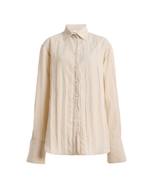 Brandon Maxwell Natural The Francesca Seersucker Shirt