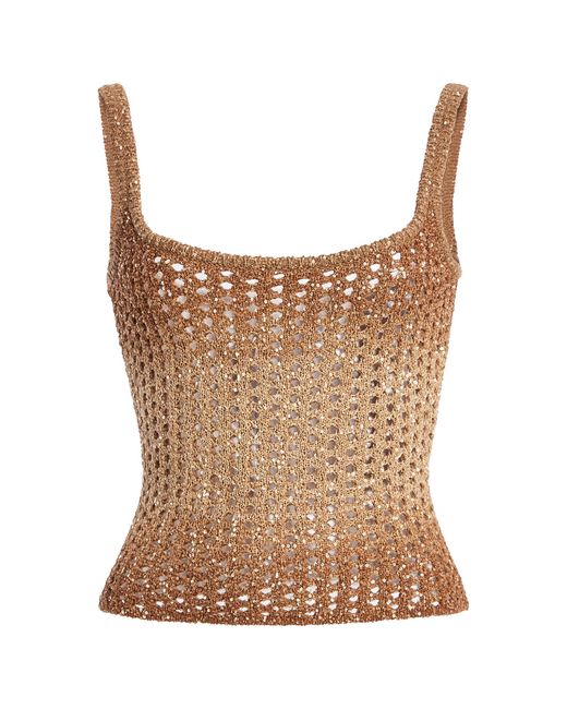 Ulla Johnson Brown Monroe Sequined Knit Tank Top