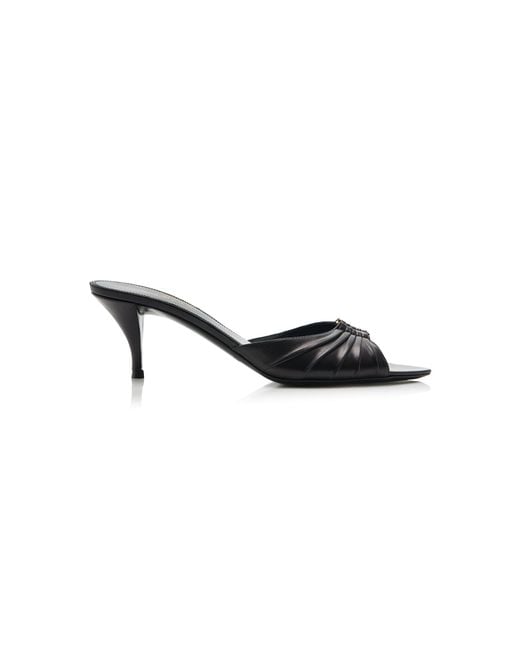 Saint Laurent Black Babylone Leather Mules