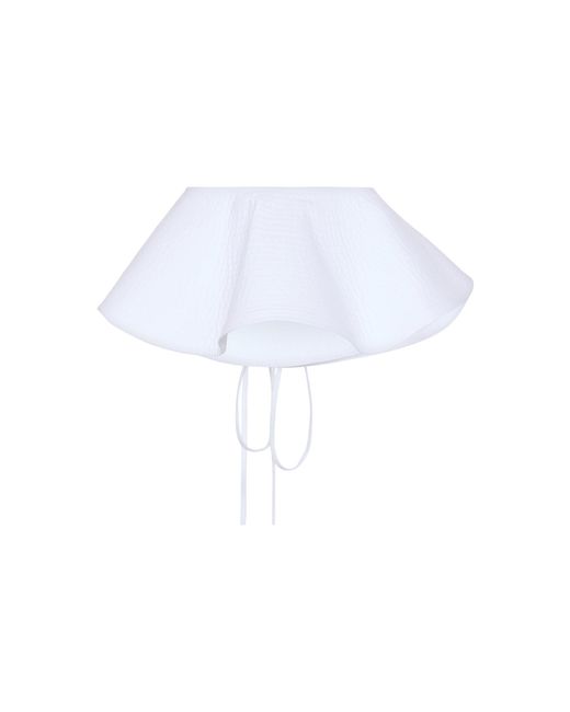 OSSOU White Tiana Flounce Cotton Belt