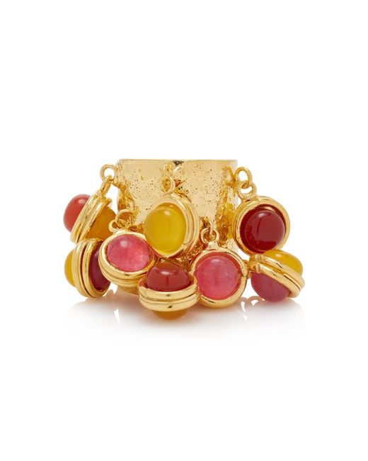 Sylvia Toledano Orange 22k Gold-plated Multi-gem Candies Ring