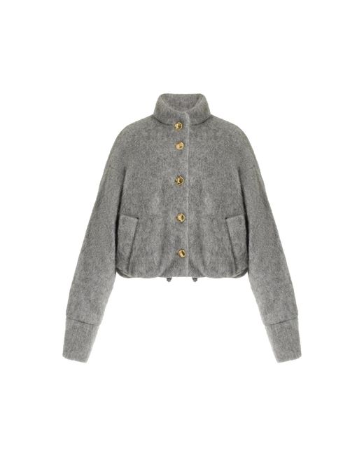 DARKPARK Gray Bobbie Mohir Bomber Jacket