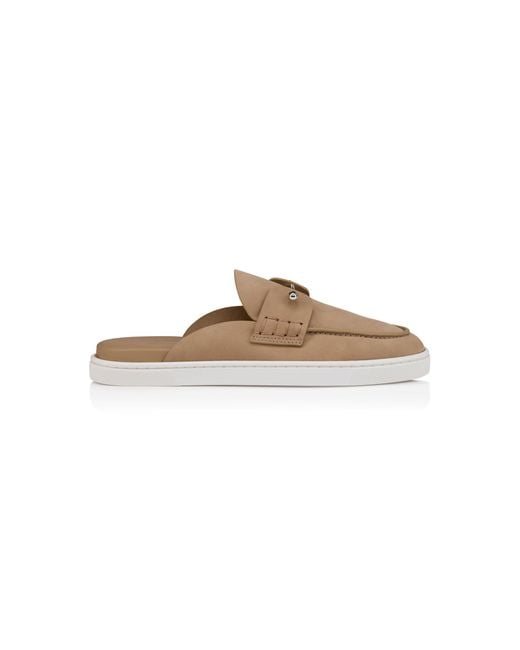 Christian Louboutin Brown Chanme Donna Nubuck Loafer Mules