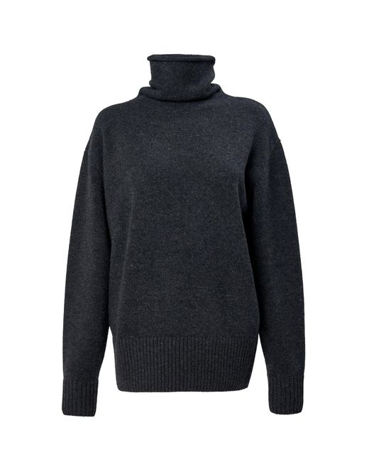 Carolina Herrera Blue Turtleneck Wool Cashmere Sweater