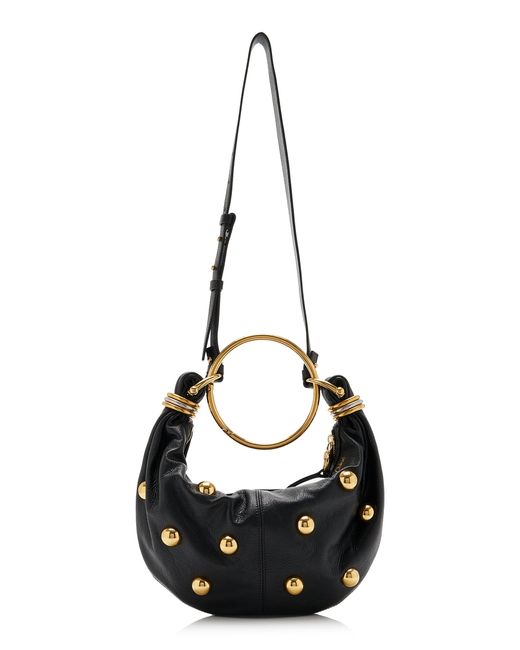 Chloé Black Studded Leather Bracelet Bag