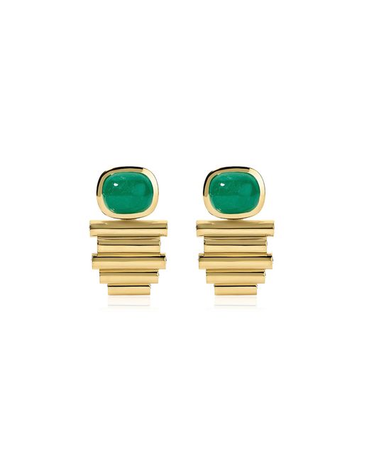 JADE RUZZO Green Lina 18K Emerald; Diamond Earrings