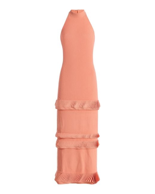 Alexis Pink Ines Knit Midi Halter Dress