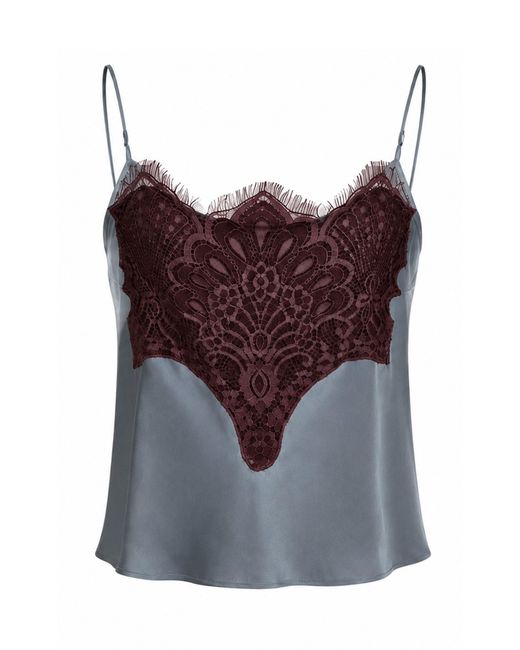 Sleeping with Jacques Purple Nadia Silk Lace Camisole