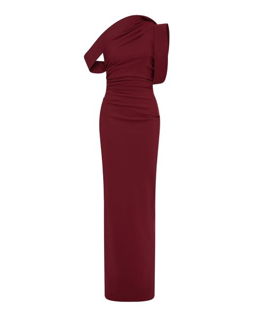 Rachel Gilbert Red Rowana One-Shoulder Gown