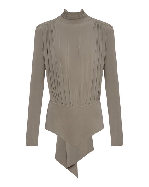 Magda Butrym Gray Turtleneck Bodysuit