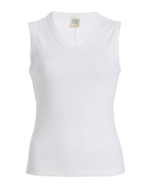 Flore Flore White Jill Cotton Tank Top