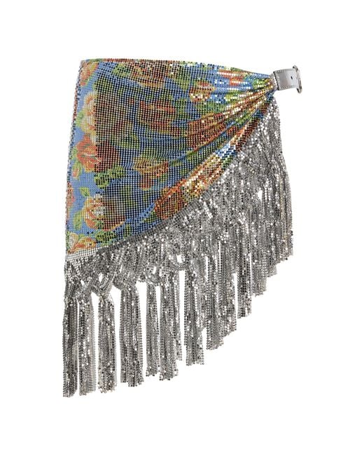 Rabanne Multicolor Exclusive La Isla Mesh Wrap Skirt