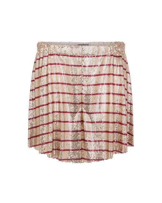 Rabanne Pink Striped Metallic Mesh Shorts