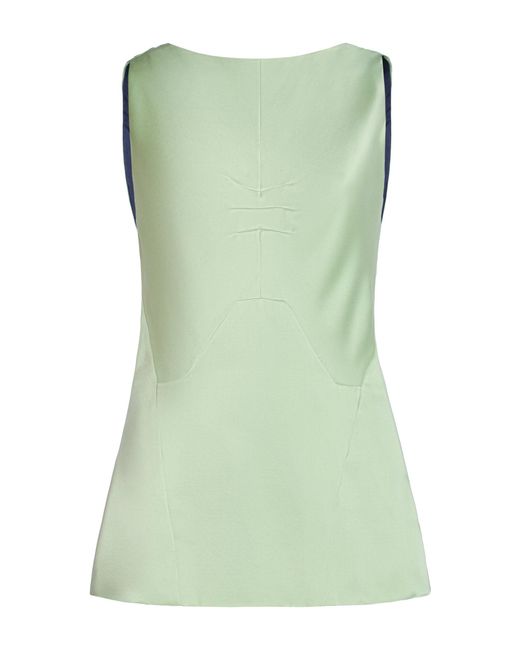 Dries Van Noten Green Colena Front-Tucked Silk Top