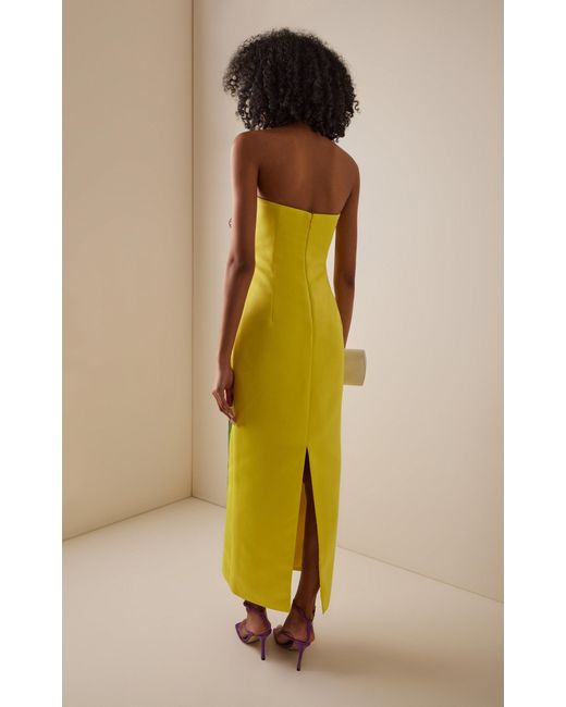 LEO LIN Rayna Appliqud Iris-Printed Maxi Dress in Yellow | Lyst Australia LEO LIN Rayna Appliqud Iris-Printed Maxi Dress in Yellow | Lyst Australia