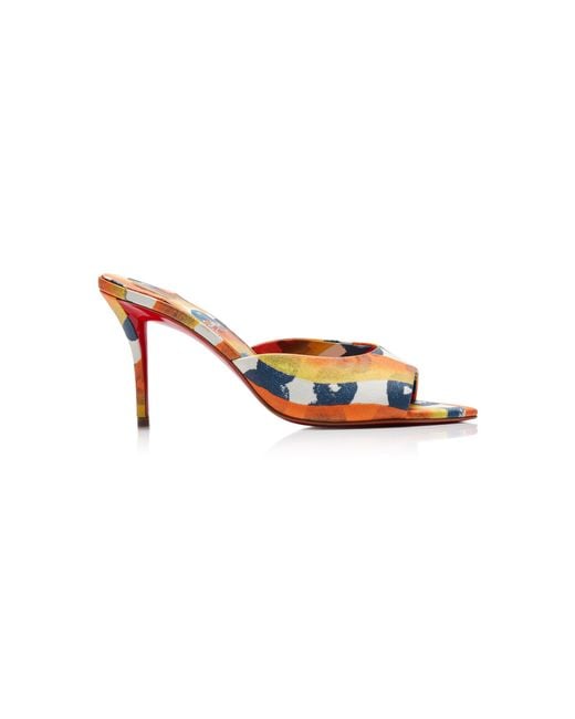 Christian Louboutin Multicolor Miss Z 80Mm Printed Toile Mules