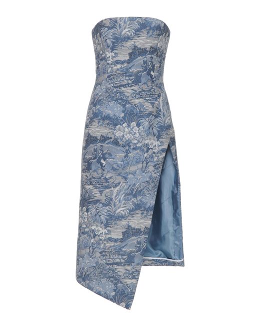 Off-White c/o Virgil Abloh Blue Tapestry Bustier Dress