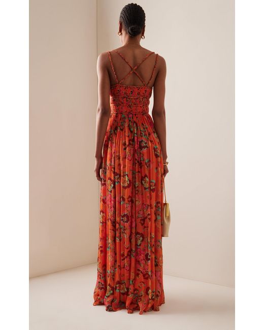 Ulla Johnson Ines Floral-printed Silk Maxi Dress in Orange | Lyst Ulla Johnson Ines Floral-printed Silk Maxi Dress in Orange | Lyst