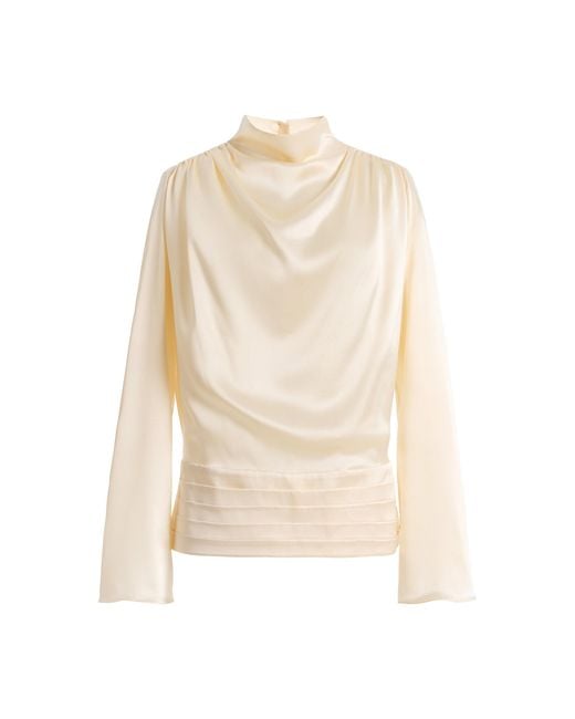 Kallmeyer Natural Thea Cummerbund Silk Charmeuse Top