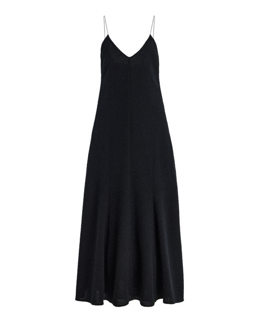 Khaite Black Iben Cotton-Blend Maxi Dress
