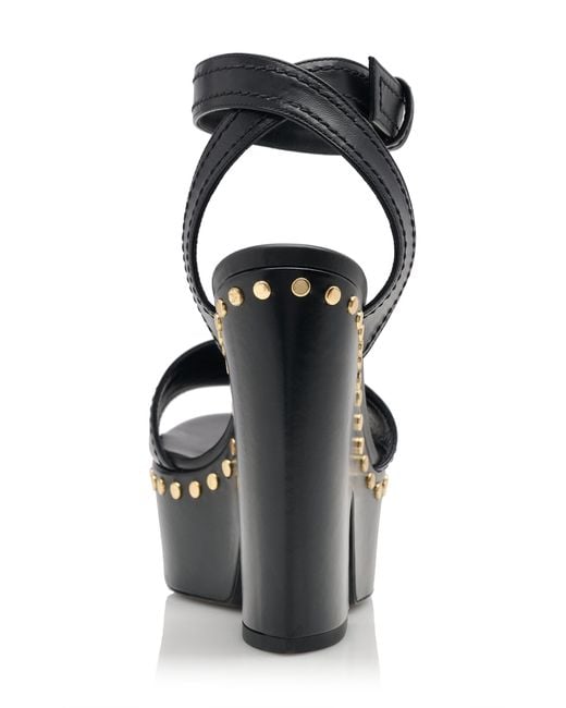 Givenchy Black Studded Wedge Platform Sandals