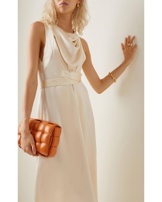 Acler Lawton Belted Draped Satin Midi 