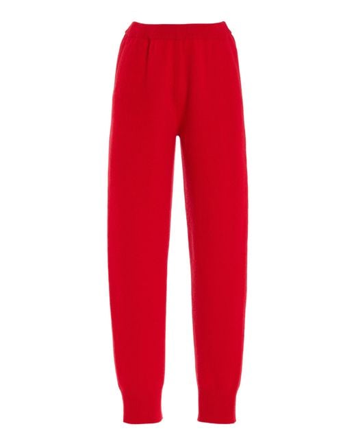 Carolina Herrera Red Cashmere Jogger Pants