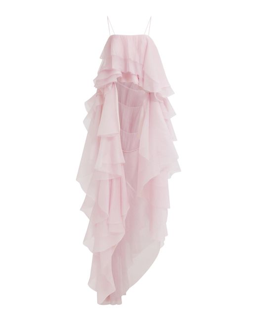 Aje. Pink Neralla Ruffled Top