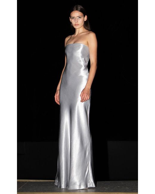 Christopher Esber White Palladium Metallic Maxi Dress