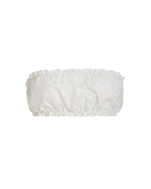 Juillet White Exclusive Lee Broderie Anglaise Bandeau Bikini Top