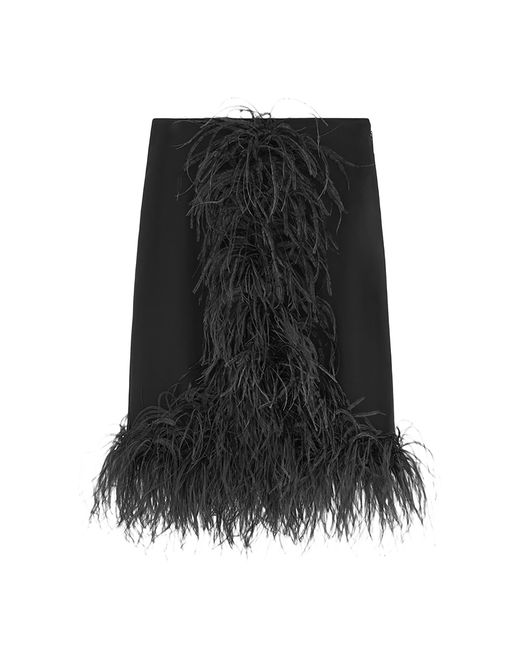 16Arlington Black Flora Midi Skirt