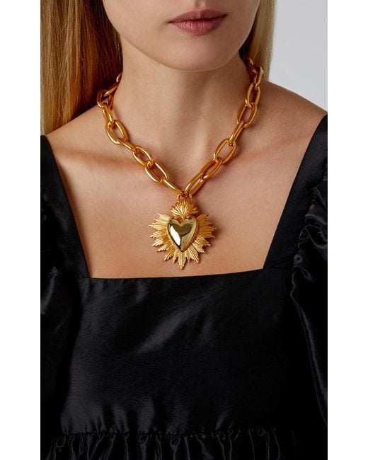 Gold sacred heart necklace store