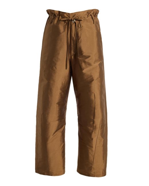 Chan Luu Brown Techno Taffeta Barrel Pants