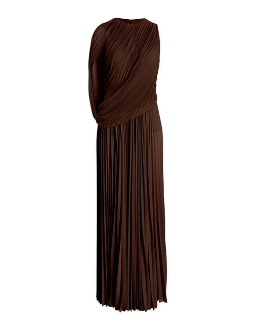 Proenza Schouler Brown Olympia Pleated Jersey Gown
