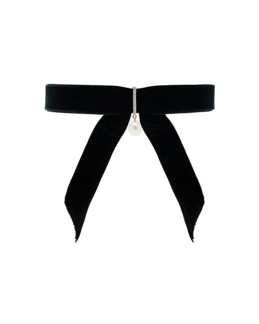 Mateo Black Pearl, Diamond Velvet Choker