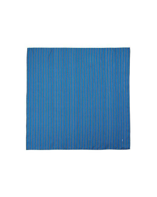 Totême Blue Striped Silk Scarf