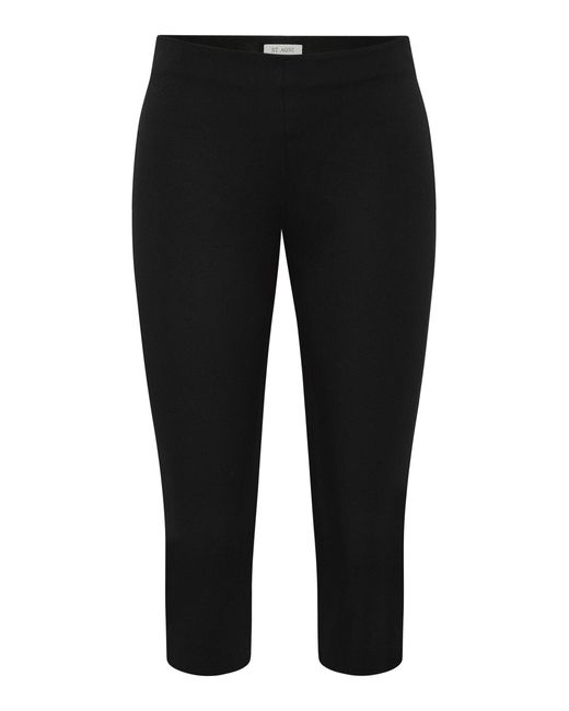St. Agni Black Compact Capri Cotton Slim Leg Pants