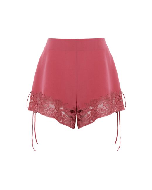 Chloé Pink Organic Silk Crepe De Chine Shorts