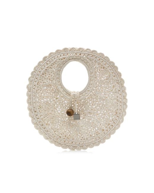 Jacquemus White Petit Round Spiaggia Dente Clutch