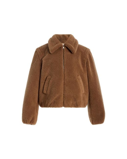 FRAME Brown The Teddy Bomber Jacket