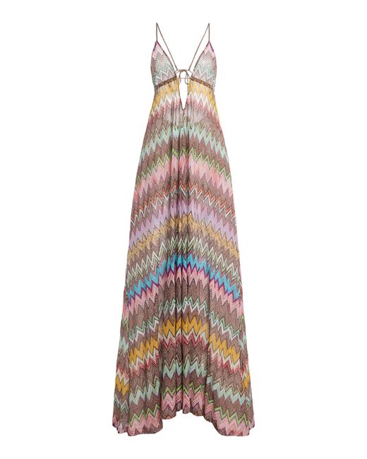 Missoni Natural Metallic-Knit Maxi Cover-Up Dress