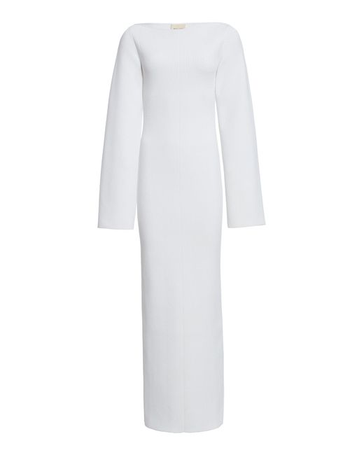 Khaite White Alta Stretch Matte Maxi Dress